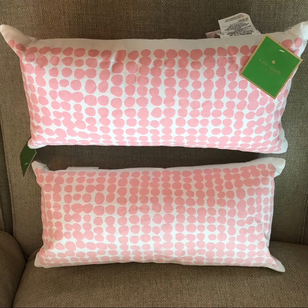Kate Spade NWT Blush Deco Dot Oblong Pillow - Picture 2 of 5